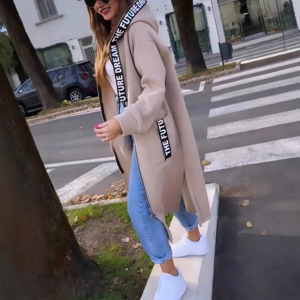 Oversize-Kapuzenmantel mit Fleecefutter – Damen