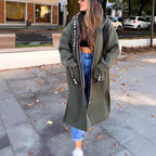 Oversize-Kapuzenmantel mit Fleecefutter – Damen