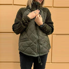 Steppjacke mit Strick-Patchwork – Damen