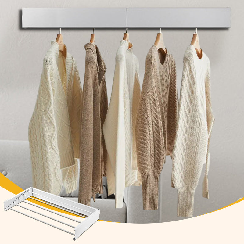 Klappbarer Wand-Wäscheständer aus Aluminium – platzsparend