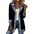 Mantel in Denim-Optik mit Rippstrick-Einsätzen – Damen