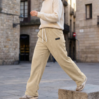 Cordhose mit weitem Bein und Kordelzug – Damen