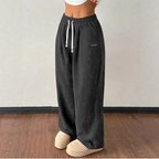 Cordhose mit weitem Bein und Kordelzug – Damen