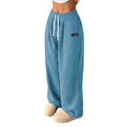 Cordhose mit weitem Bein und Kordelzug – Damen