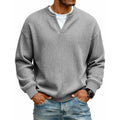 Waffel-Pullover im Lagenlook mit Rundhals – Herren