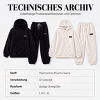 Plüsch-Set mit Zopfmuster – Kapuzenpullover und Hose, Damen