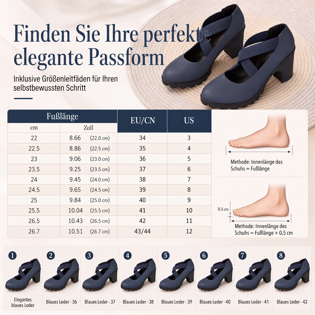 Mary-Jane-Pumps mit Kreuzriemen und Blockabsatz – Damen