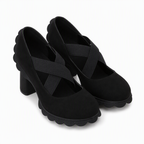 Mary-Jane-Pumps mit Kreuzriemen und Blockabsatz – Damen