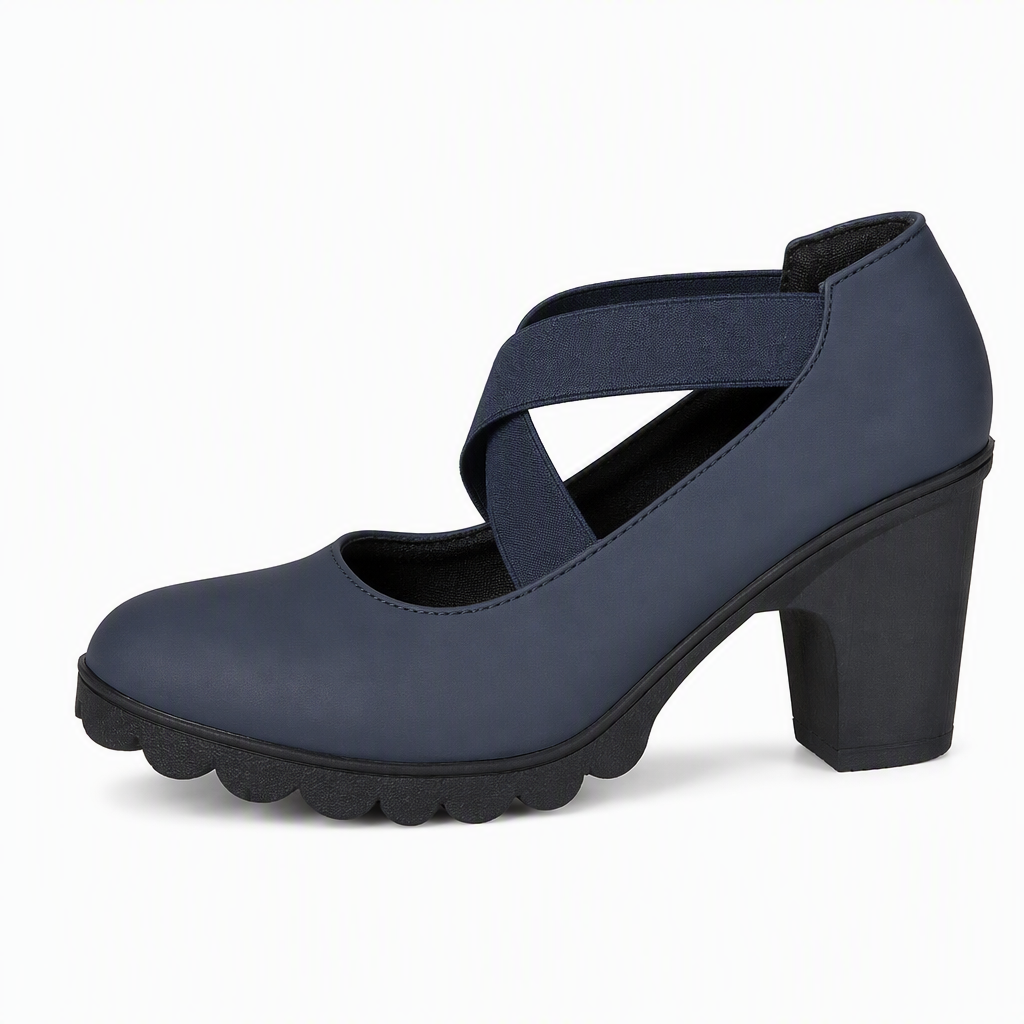 Mary-Jane-Pumps mit Kreuzriemen und Blockabsatz – Damen