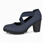Mary-Jane-Pumps mit Kreuzriemen und Blockabsatz – Damen