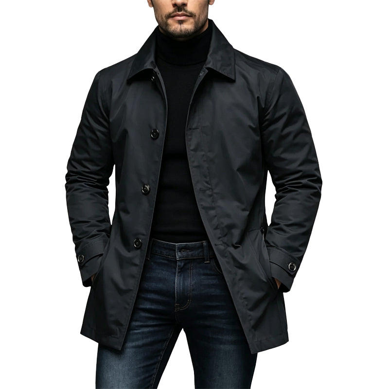 Mittellanger Trenchcoat mit Reverskragen – Herren
