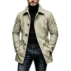 Mittellanger Trenchcoat mit Reverskragen – Herren