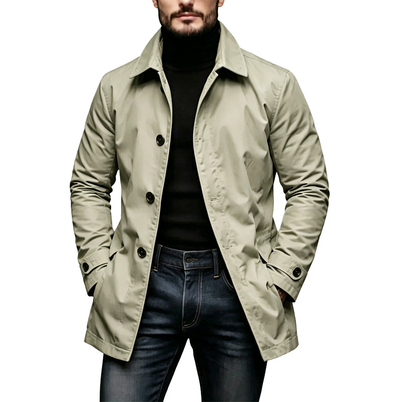 Mittellanger Trenchcoat mit Reverskragen – Herren