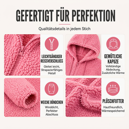 Flauschige, gemütliche Kapuzenjacke für Damen