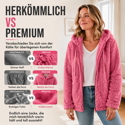 Flauschige, gemütliche Kapuzenjacke für Damen