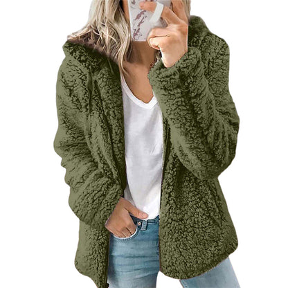 Flauschige, gemütliche Kapuzenjacke für Damen