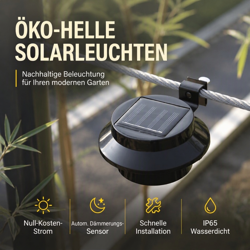 Solar-LED-Außenleuchte zum Anklemmen – für Zaun, Dachrinne & Terrasse