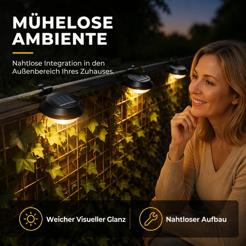 Solar-LED-Außenleuchte zum Anklemmen – für Zaun, Dachrinne & Terrasse