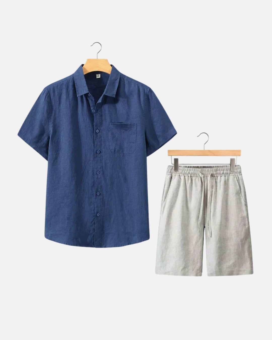 Altavita Linen Breeze Summer Set - Navy/Beige