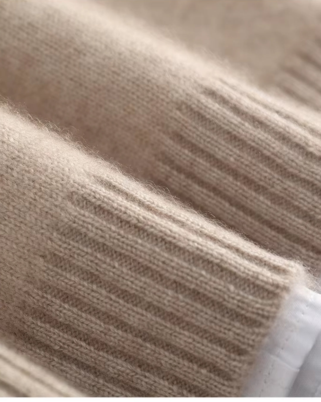 Merino Wool Quarter-Zip Sweater - Camel