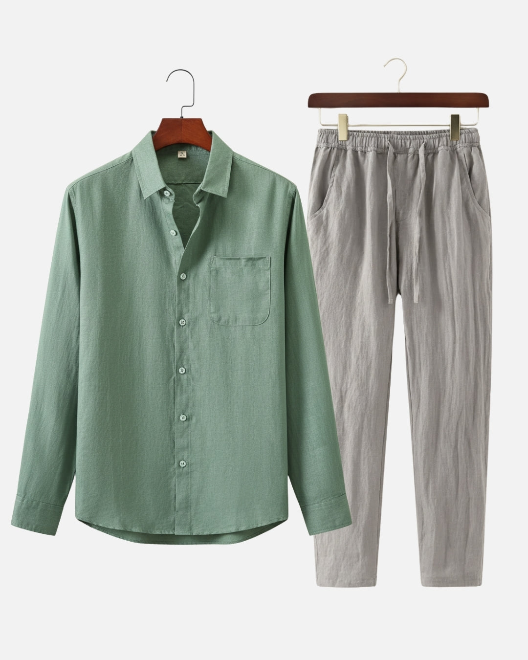 Altavita Linen City Summer Set - Green/Grey