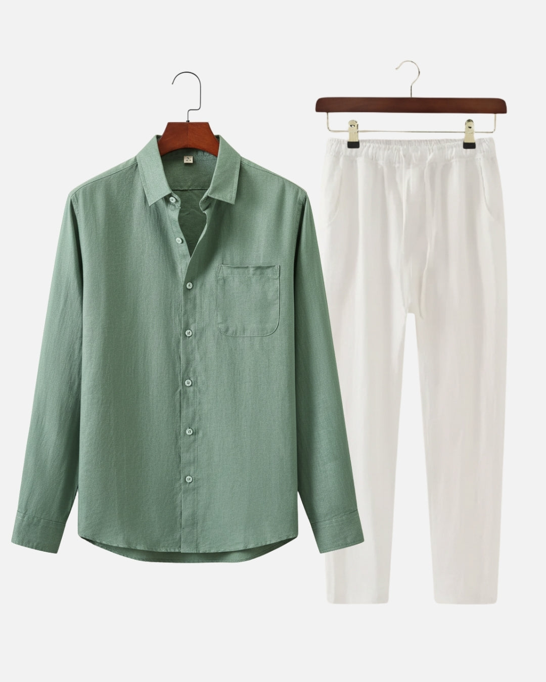 Altavita Linen City Summer Set - Green/White