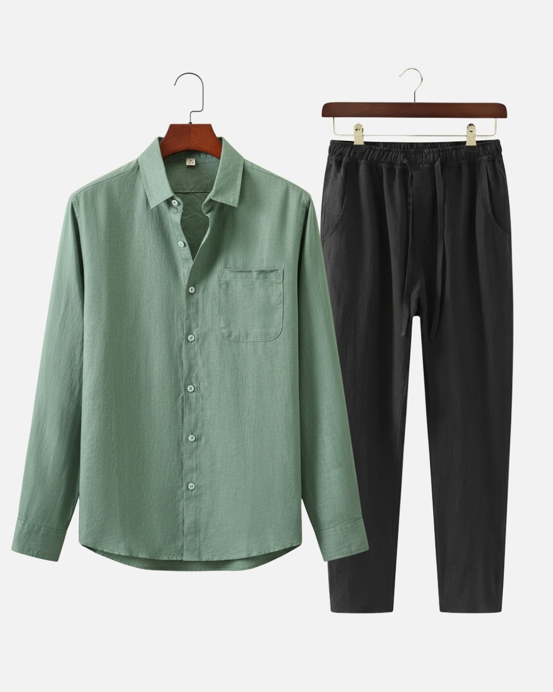 Altavita Linen City Summer Set - Green/Black