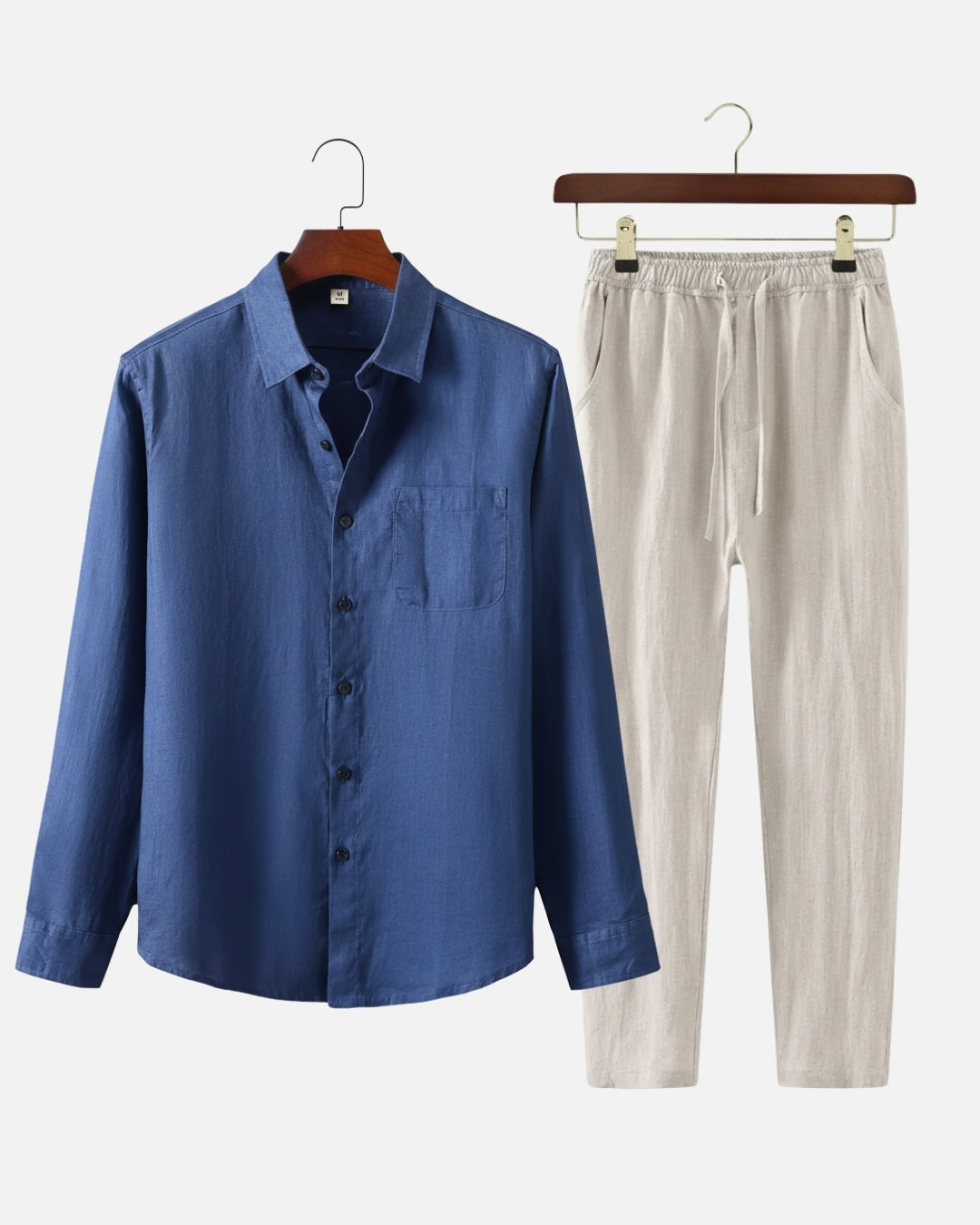Altavita Linen City Summer Set - Navy/Beige
