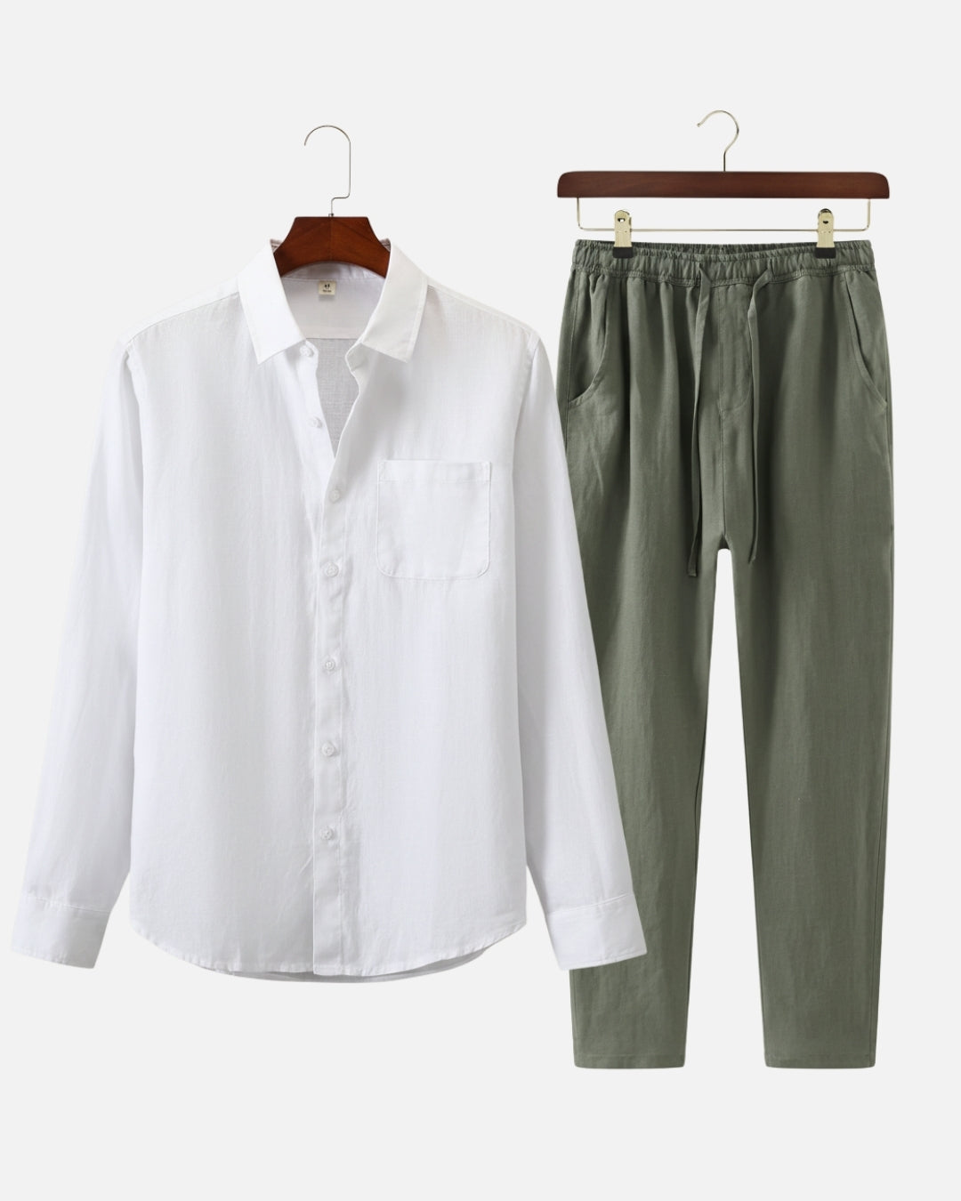 Altavita Linen City Summer Set - White/Green