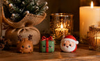 Squishy-Adventskalender – Figuren mit Weihnachtsmütze und Geweih